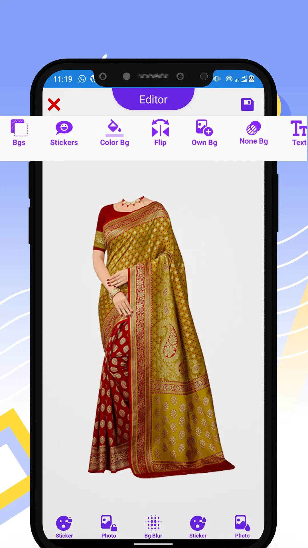 Classic Women Saree Photo Suit | Indus Appstore | Screenshot