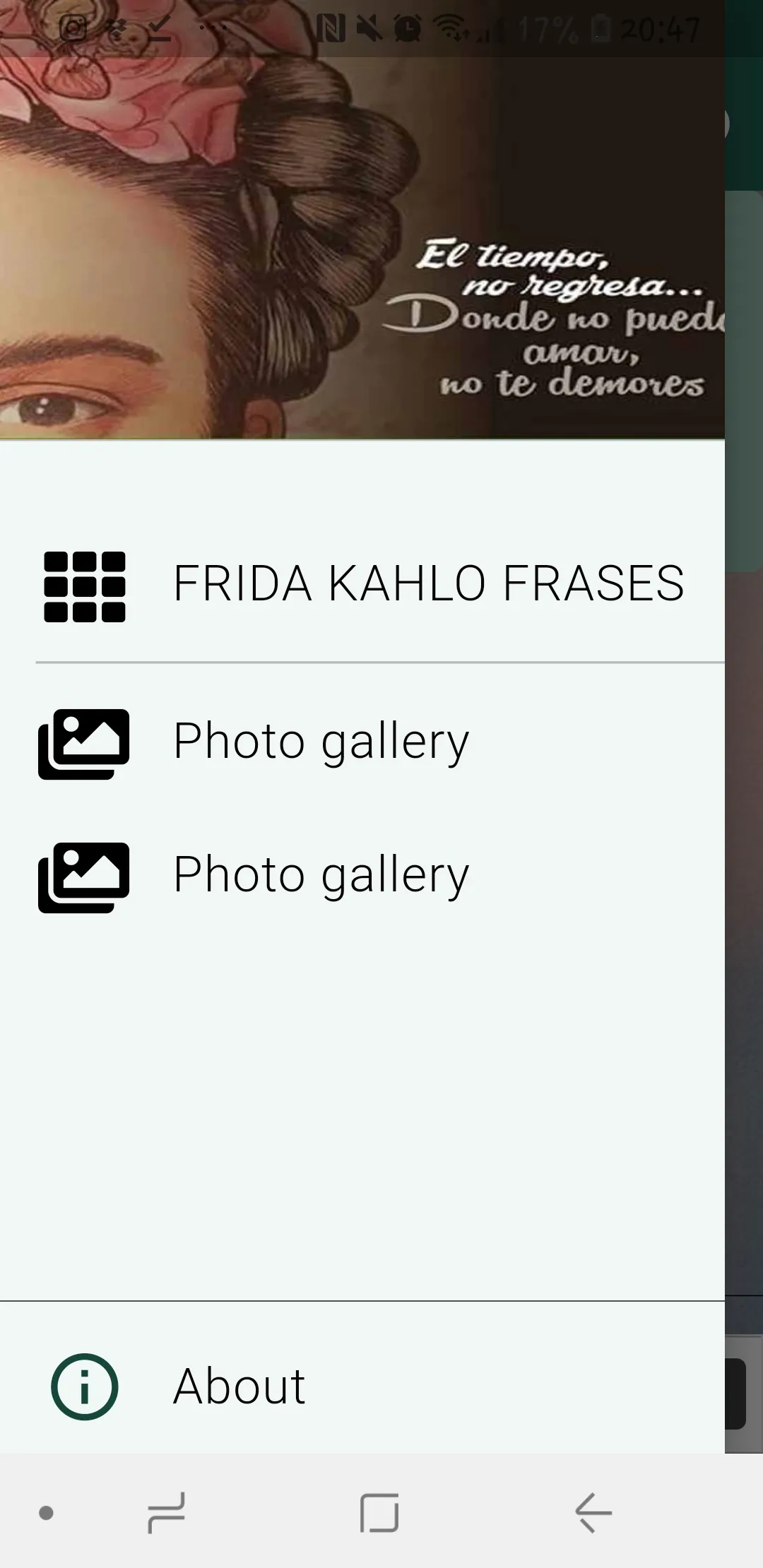 FRIDA KAHLO FRASES Y WALLPAPER | Indus Appstore | Screenshot