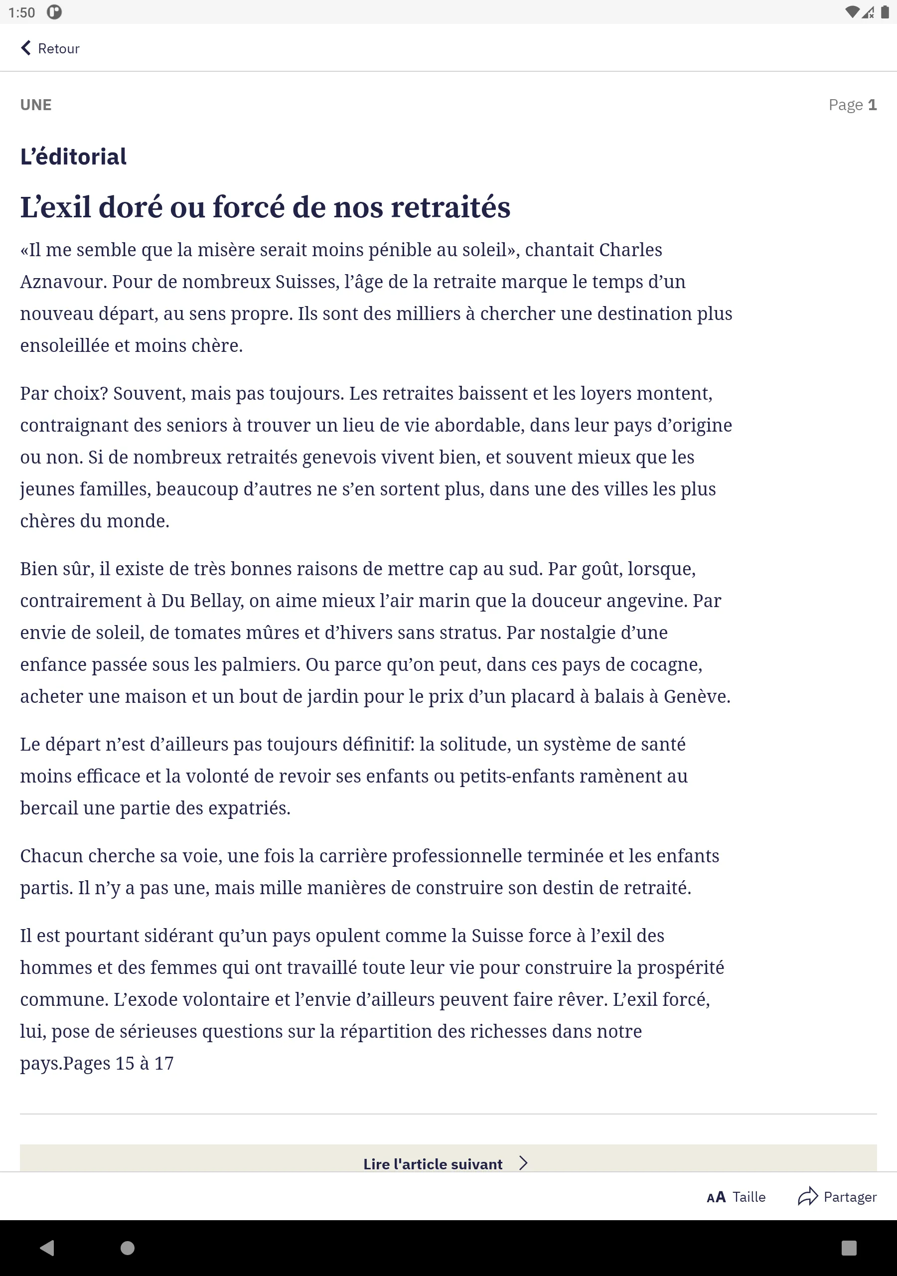 Tribune de Genève, le journal | Indus Appstore | Screenshot