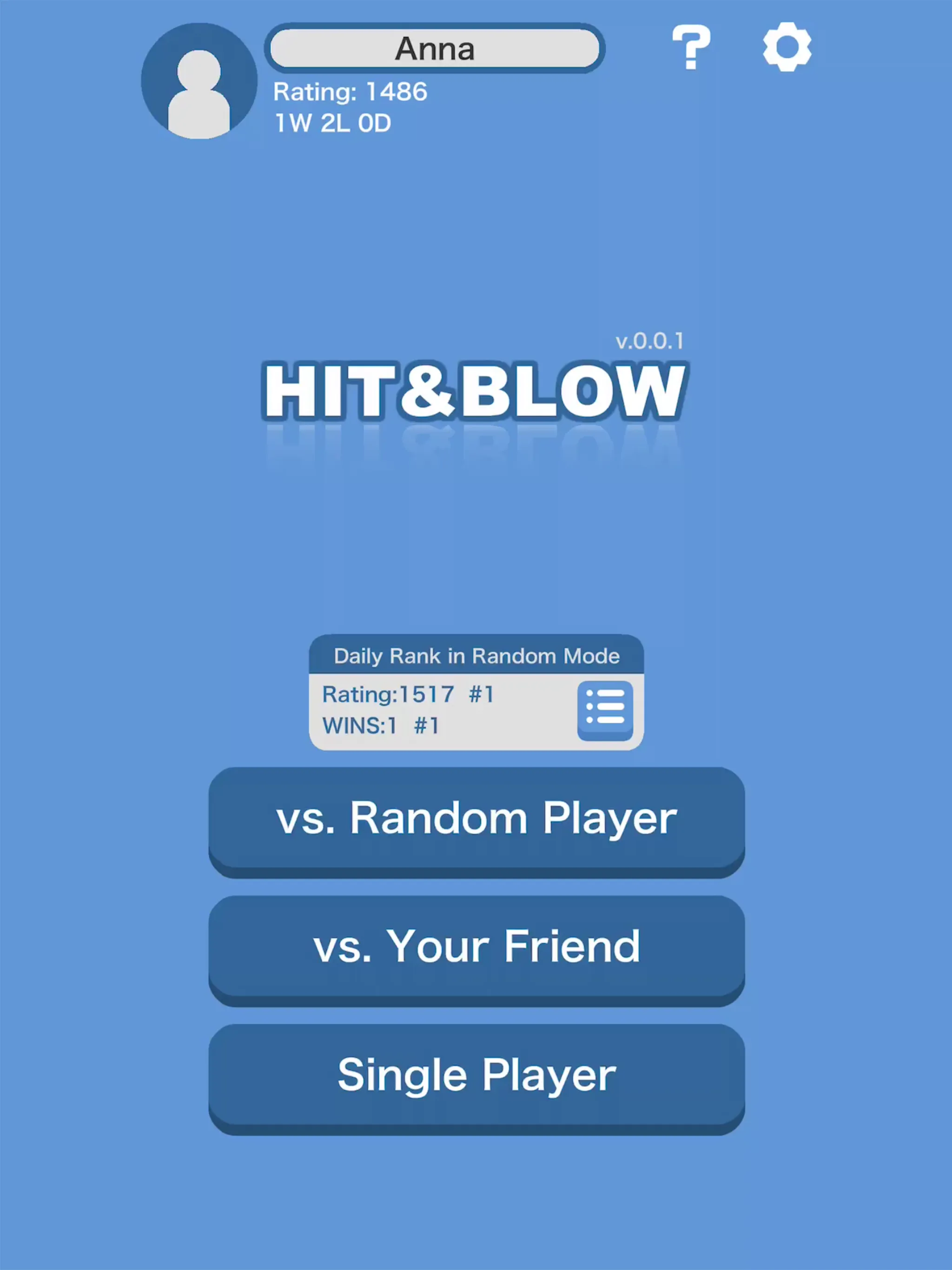 Hit＆Blow Online (Bulls & Cows) | Indus Appstore | Screenshot