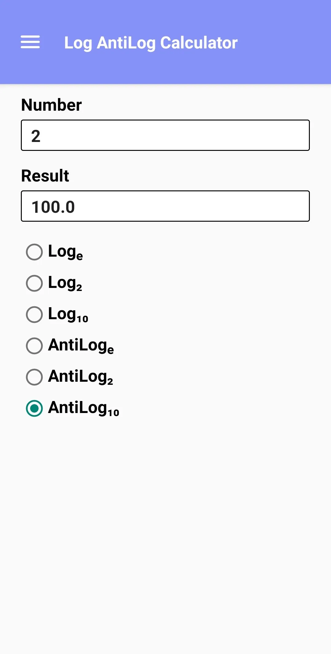 Log AntiLog Calculator | Indus Appstore | Screenshot