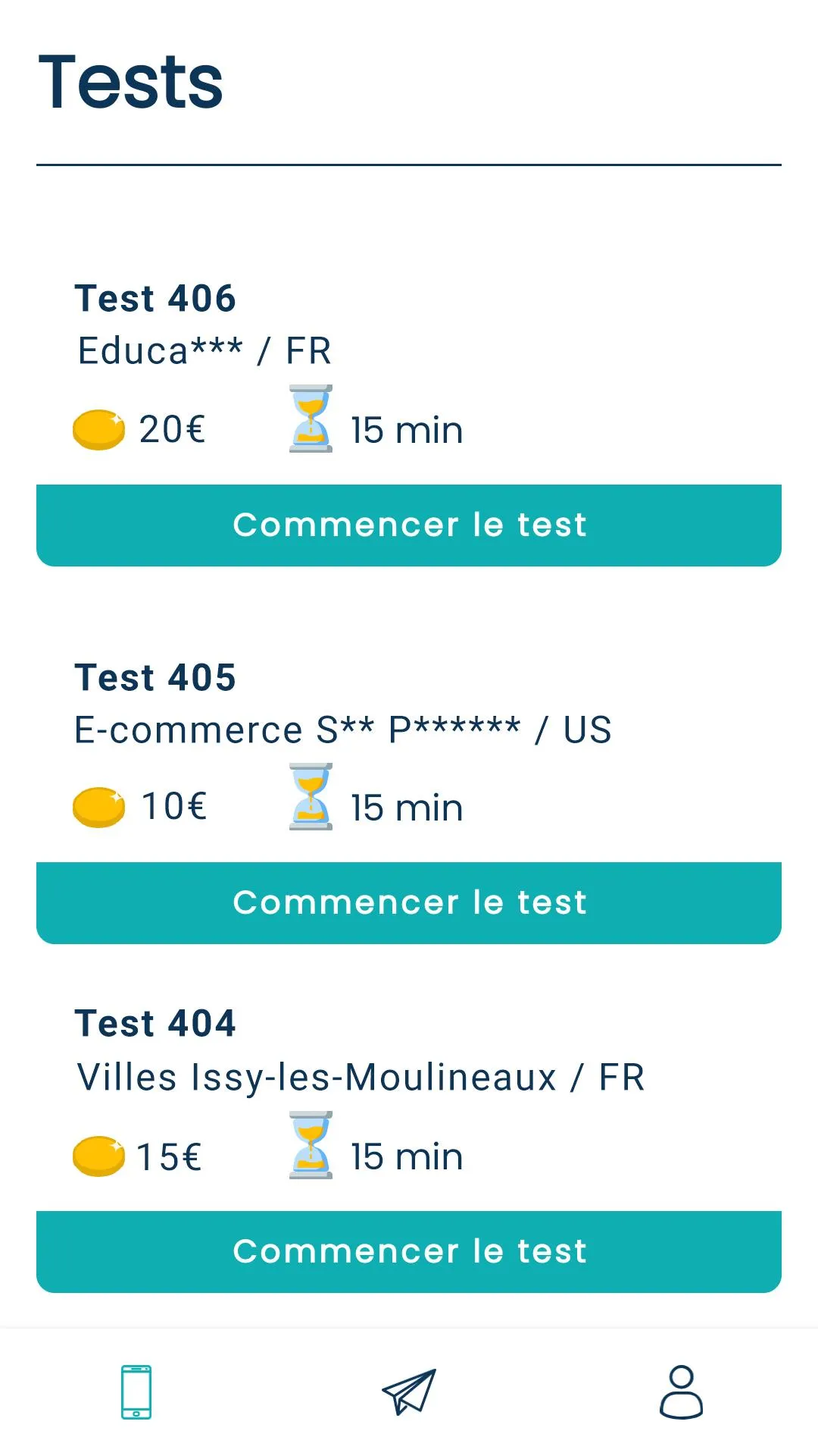 UserlynX - Test utilisateur | Indus Appstore | Screenshot