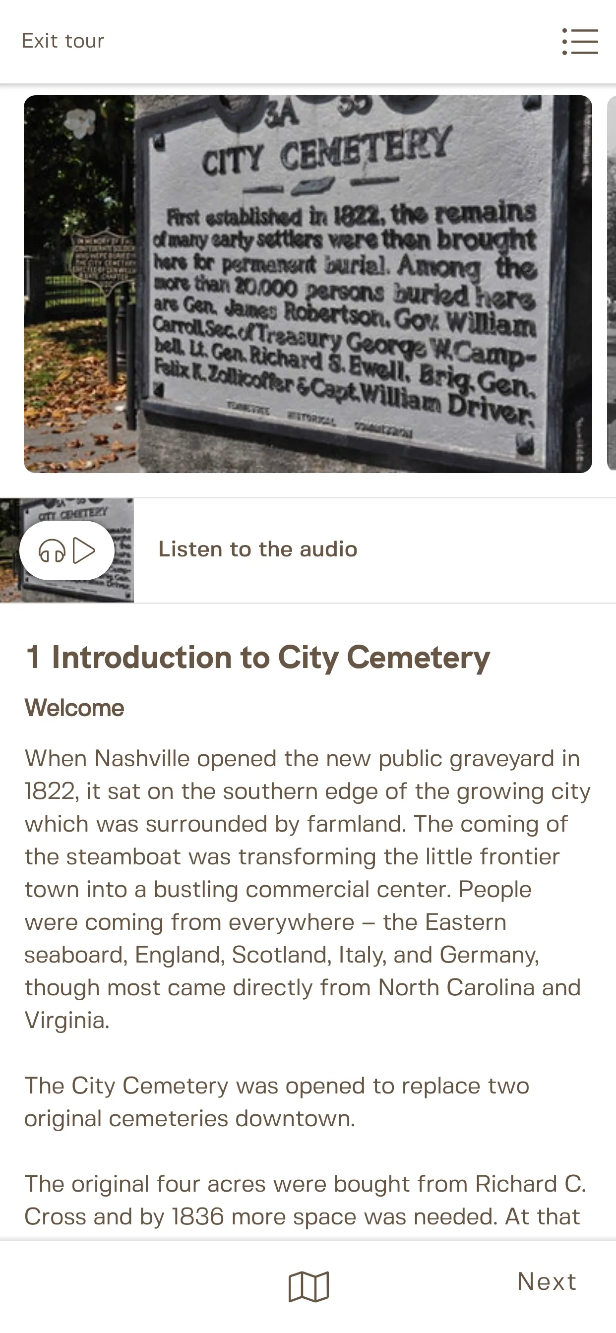 Nashville City Cemetery Tour | Indus Appstore | Screenshot