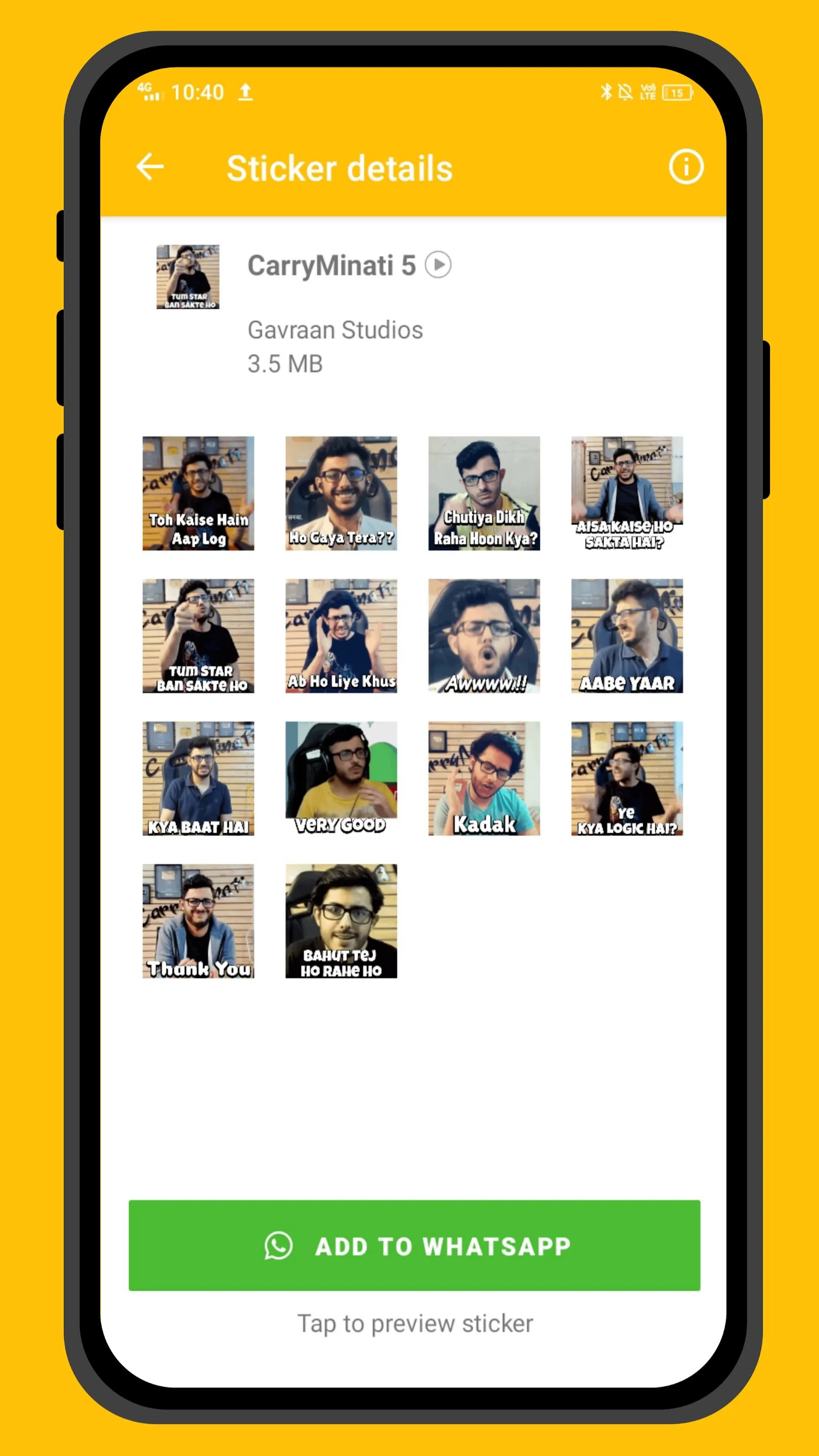 CarryMinati Stickers | Indus Appstore | Screenshot