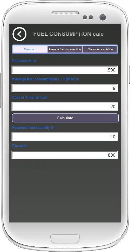 Fuel calculation | Indus Appstore | Screenshot