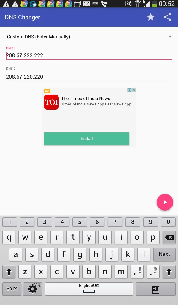 DNS Changer No Root 3g 4g wifi | Indus Appstore | Screenshot