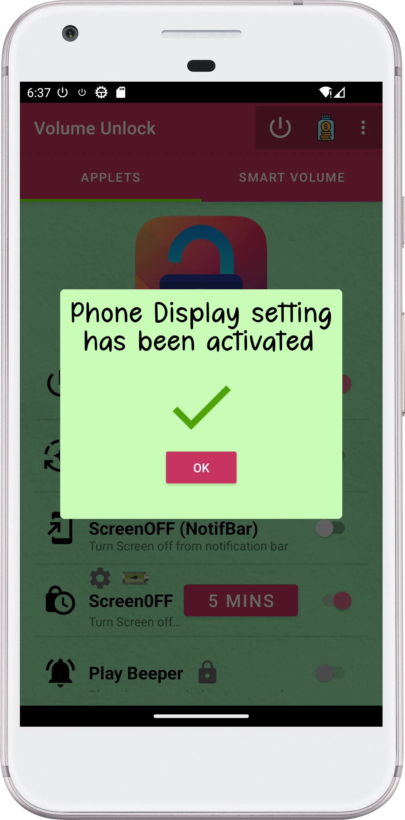 Volume Unlock, 'power button!" | Indus Appstore | Screenshot