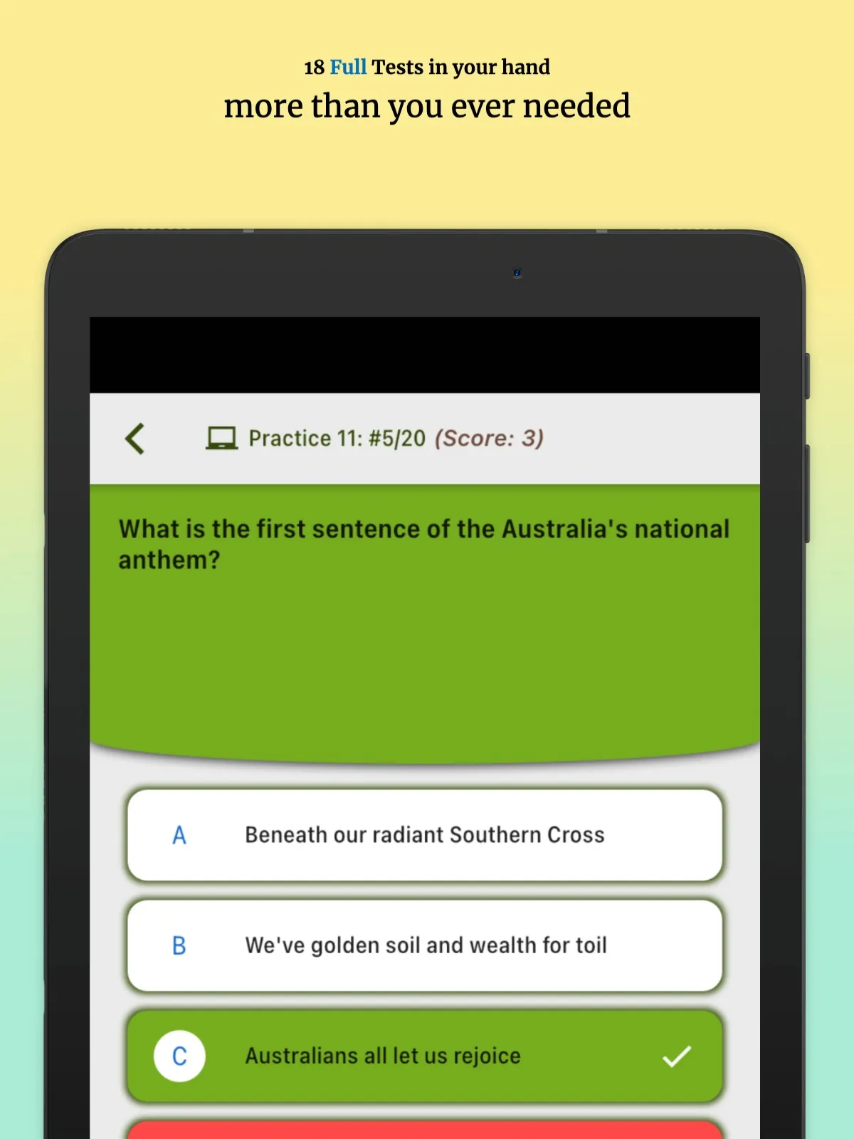 AustralianCitizenshipTest 2023 | Indus Appstore | Screenshot