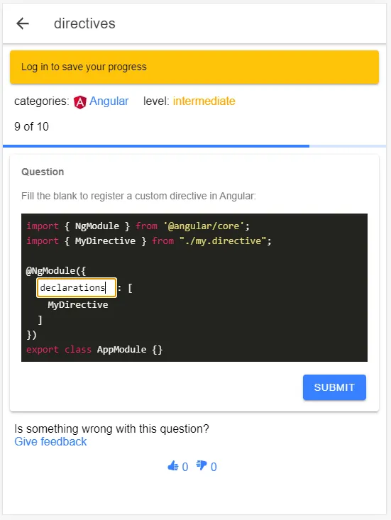 Angular Tests and Quizzes | Indus Appstore | Screenshot