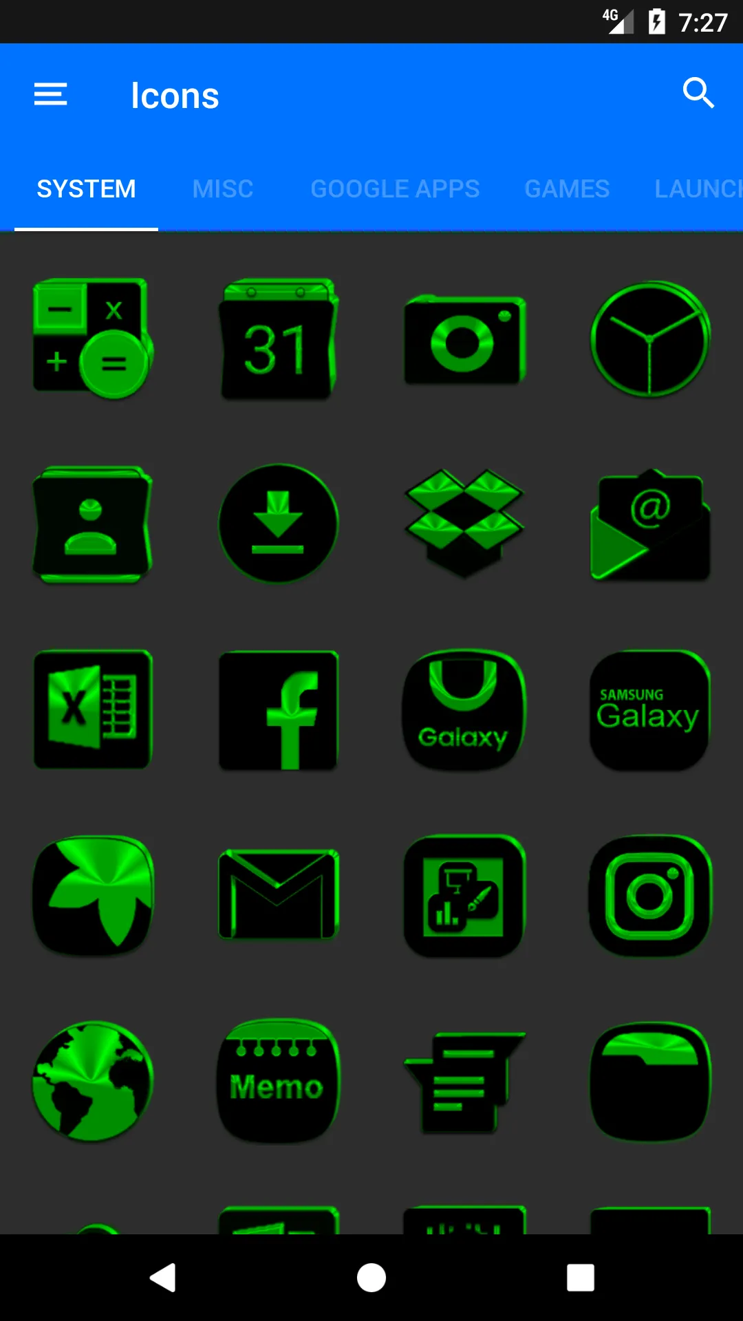 Black and Green Icon Pack | Indus Appstore | Screenshot