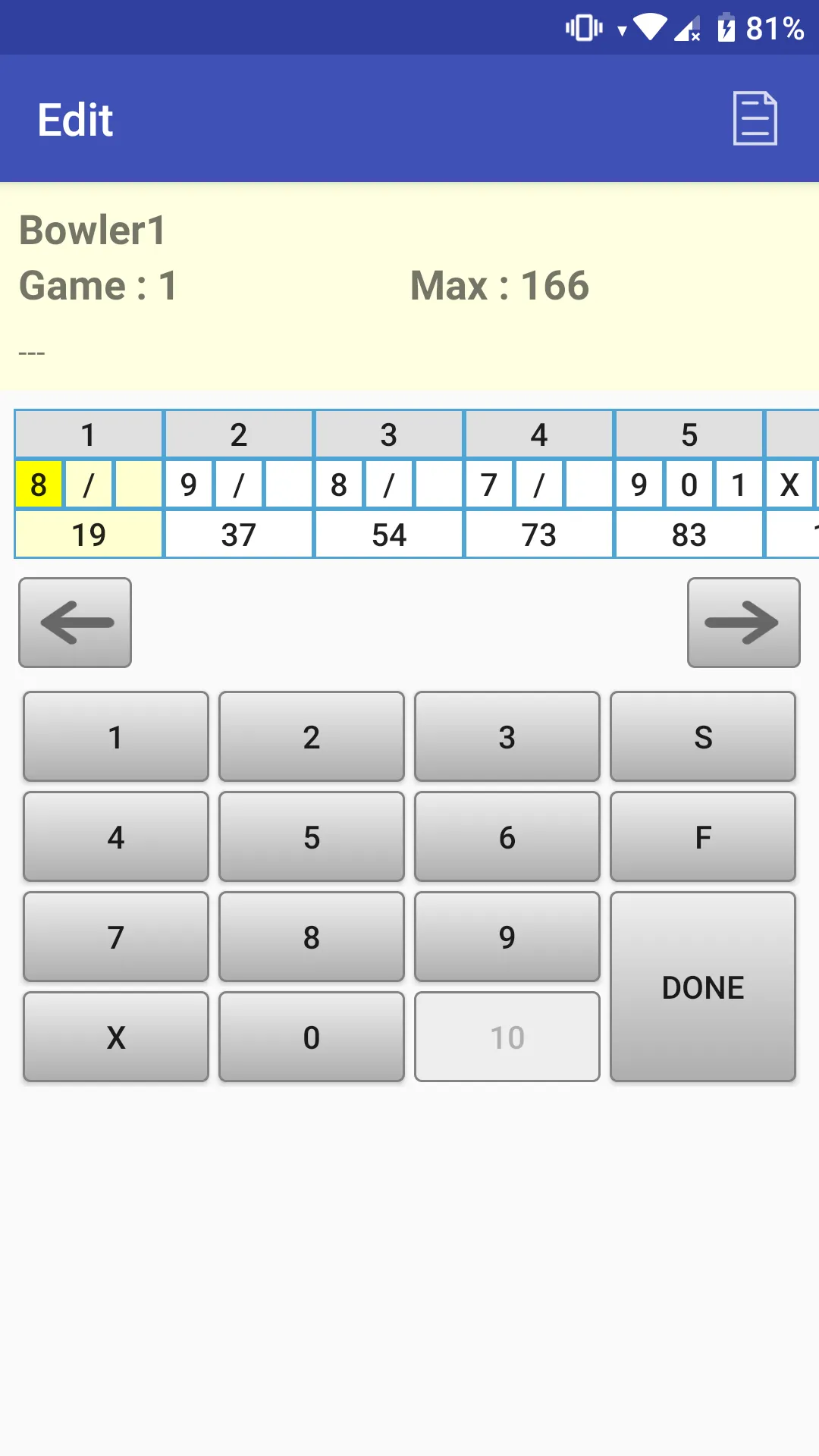 Duckpin / candlepin scoreboard | Indus Appstore | Screenshot