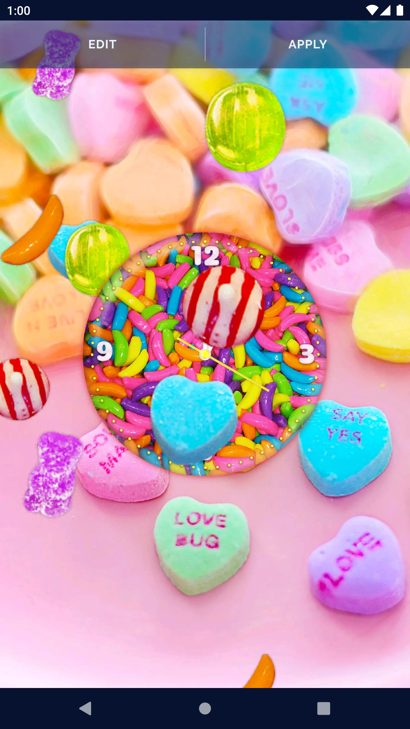 Sweet Candy Clock Wallpaper | Indus Appstore | Screenshot