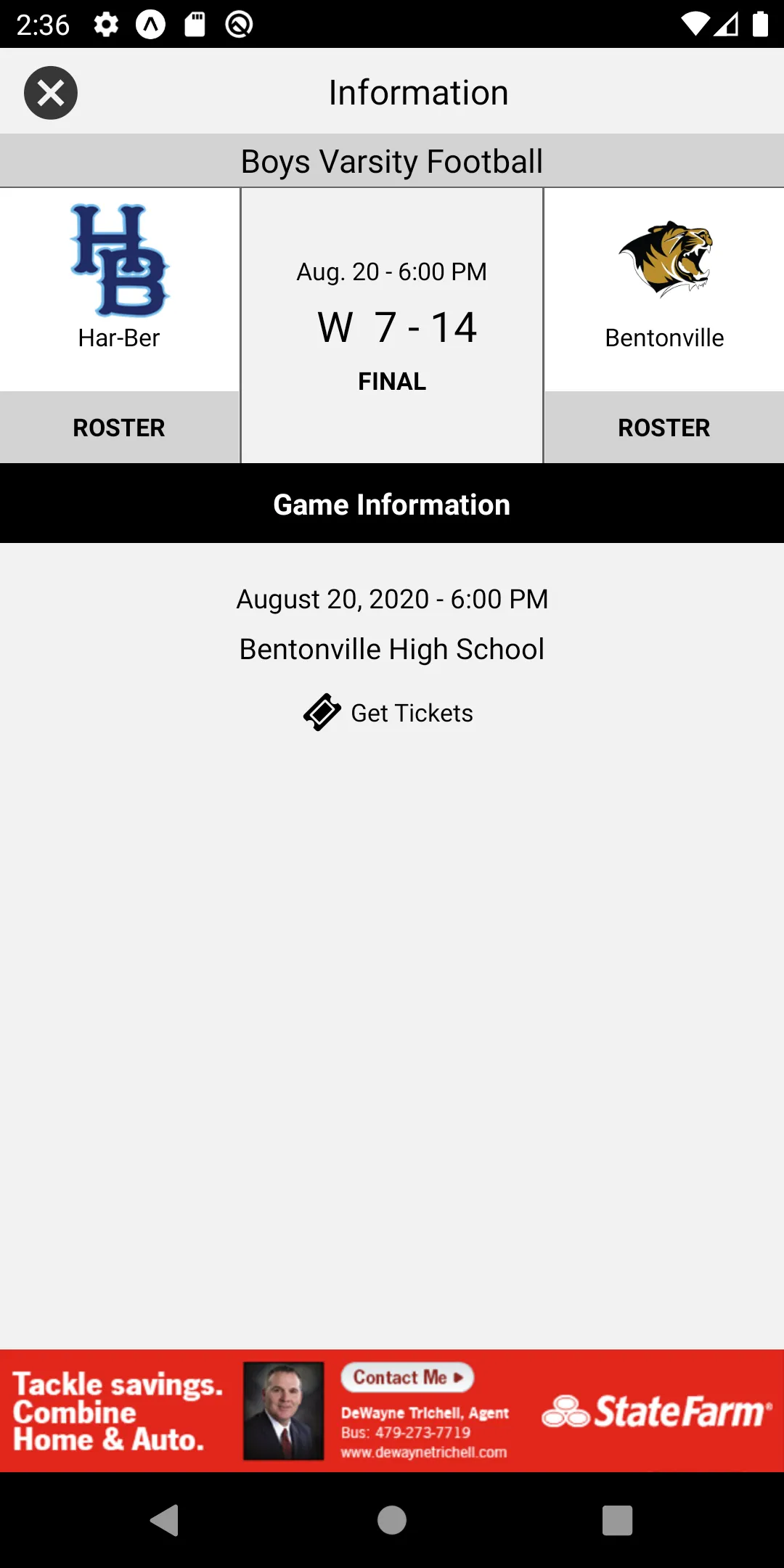 Bentonville Tiger Athletics | Indus Appstore | Screenshot