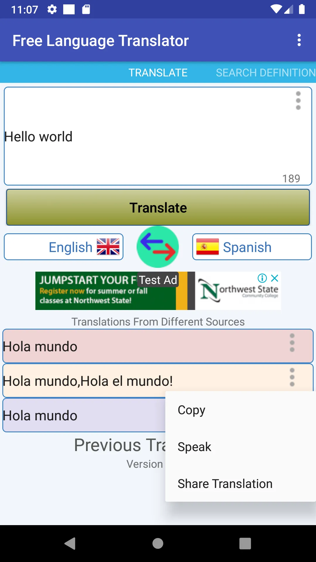 English Language Translator | Indus Appstore | Screenshot