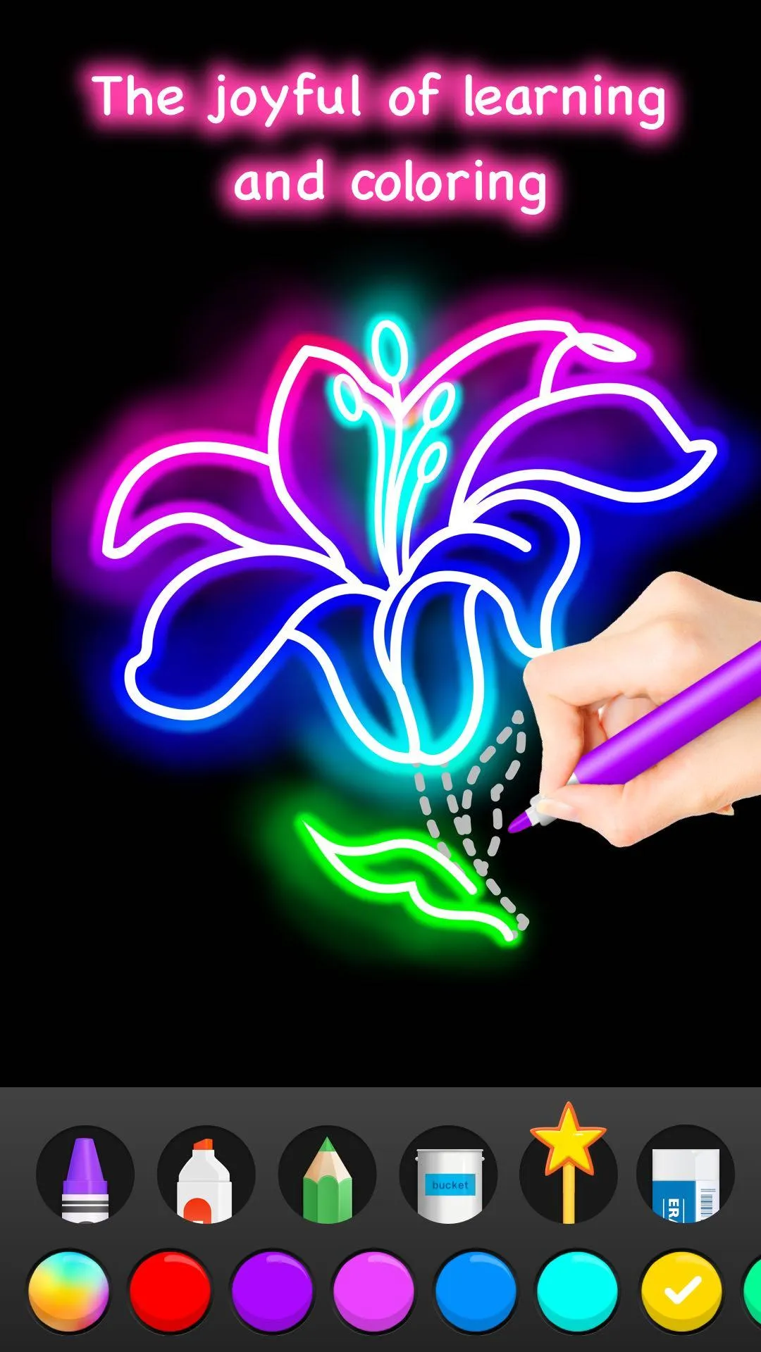 Learn To Draw Glow Flower | Indus Appstore | Screenshot