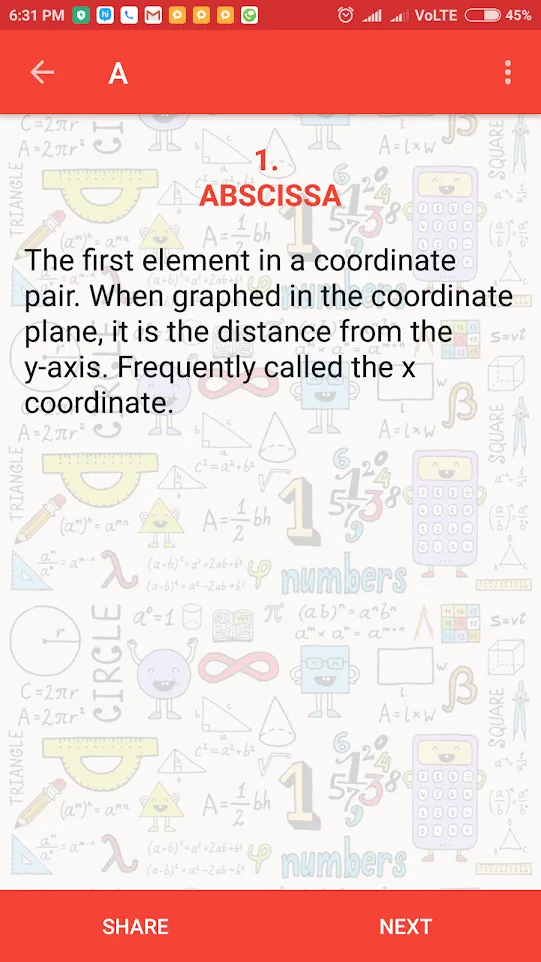 Maths Glossary | Indus Appstore | Screenshot