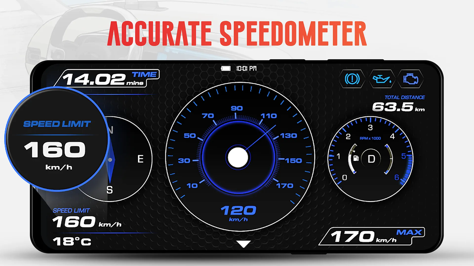 GPS Speedometer OBD2 Dashboard | Indus Appstore | Screenshot