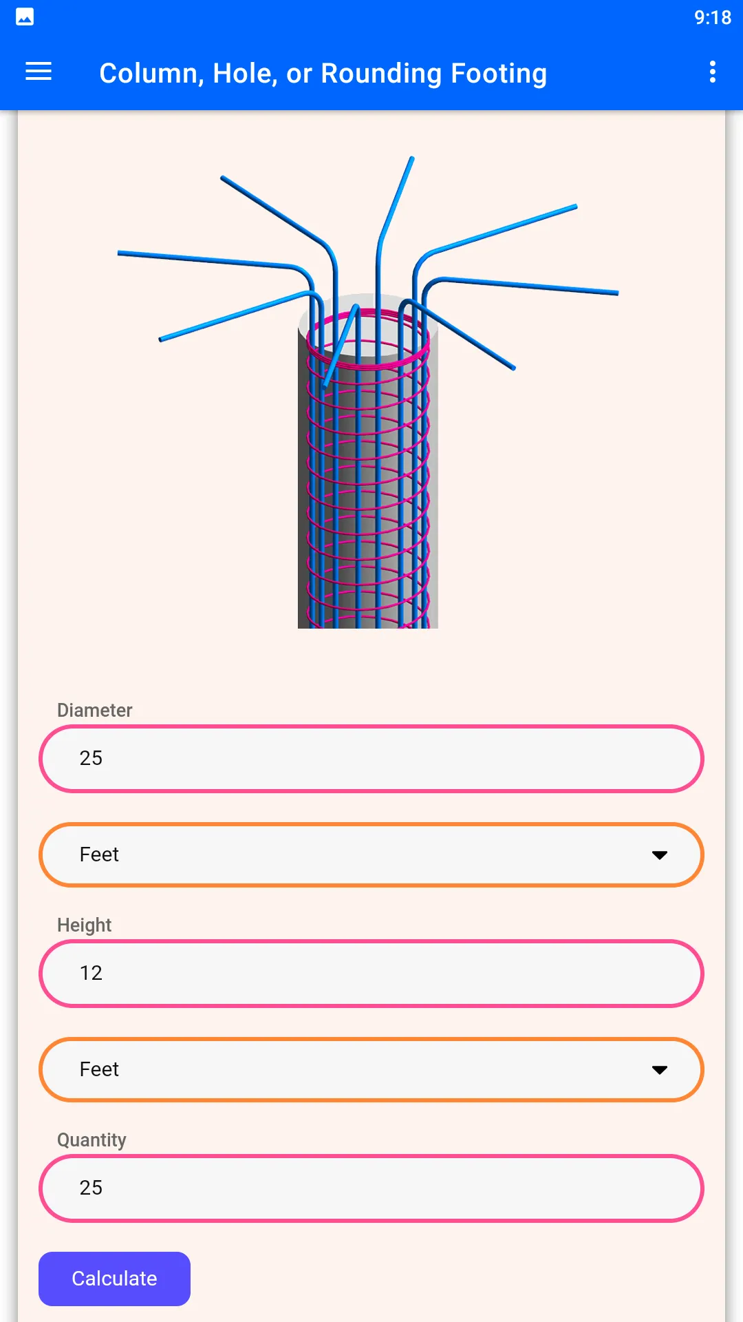 Concrete Mixing Calculator | Indus Appstore | Screenshot