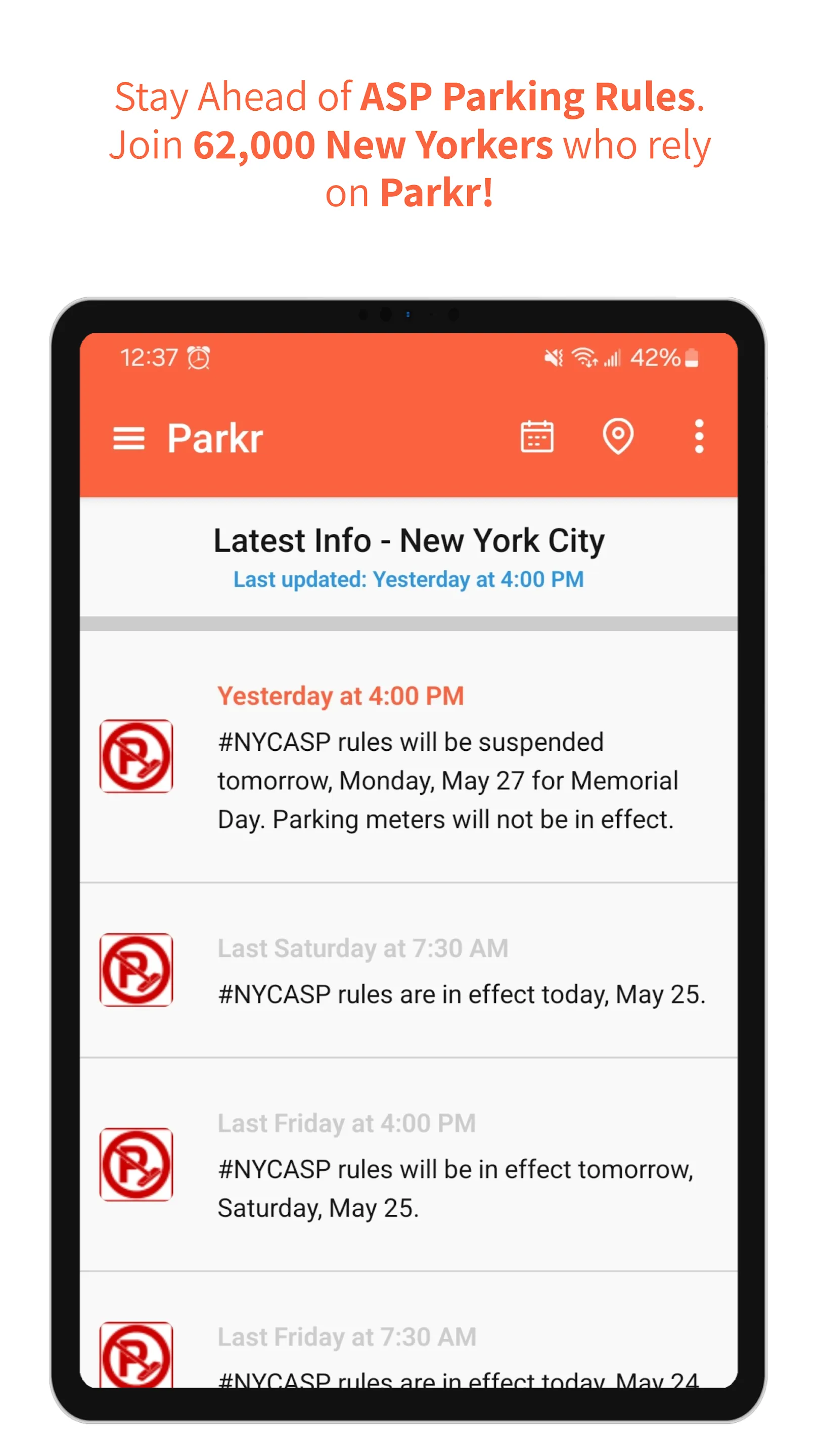 Parkr - Alternate Side Parking | Indus Appstore | Screenshot