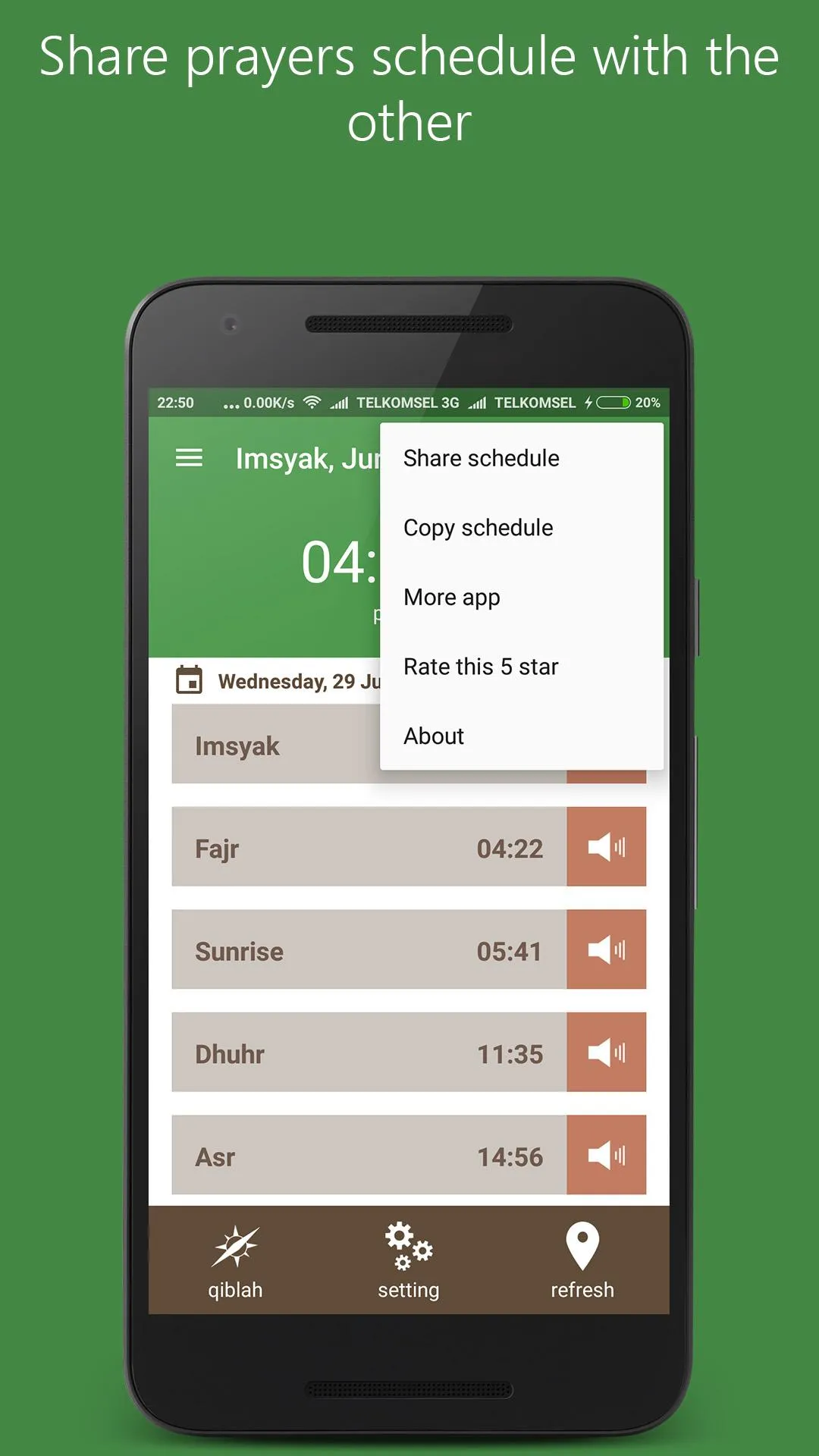 Prayer times, Qiblah, Adzan | Indus Appstore | Screenshot