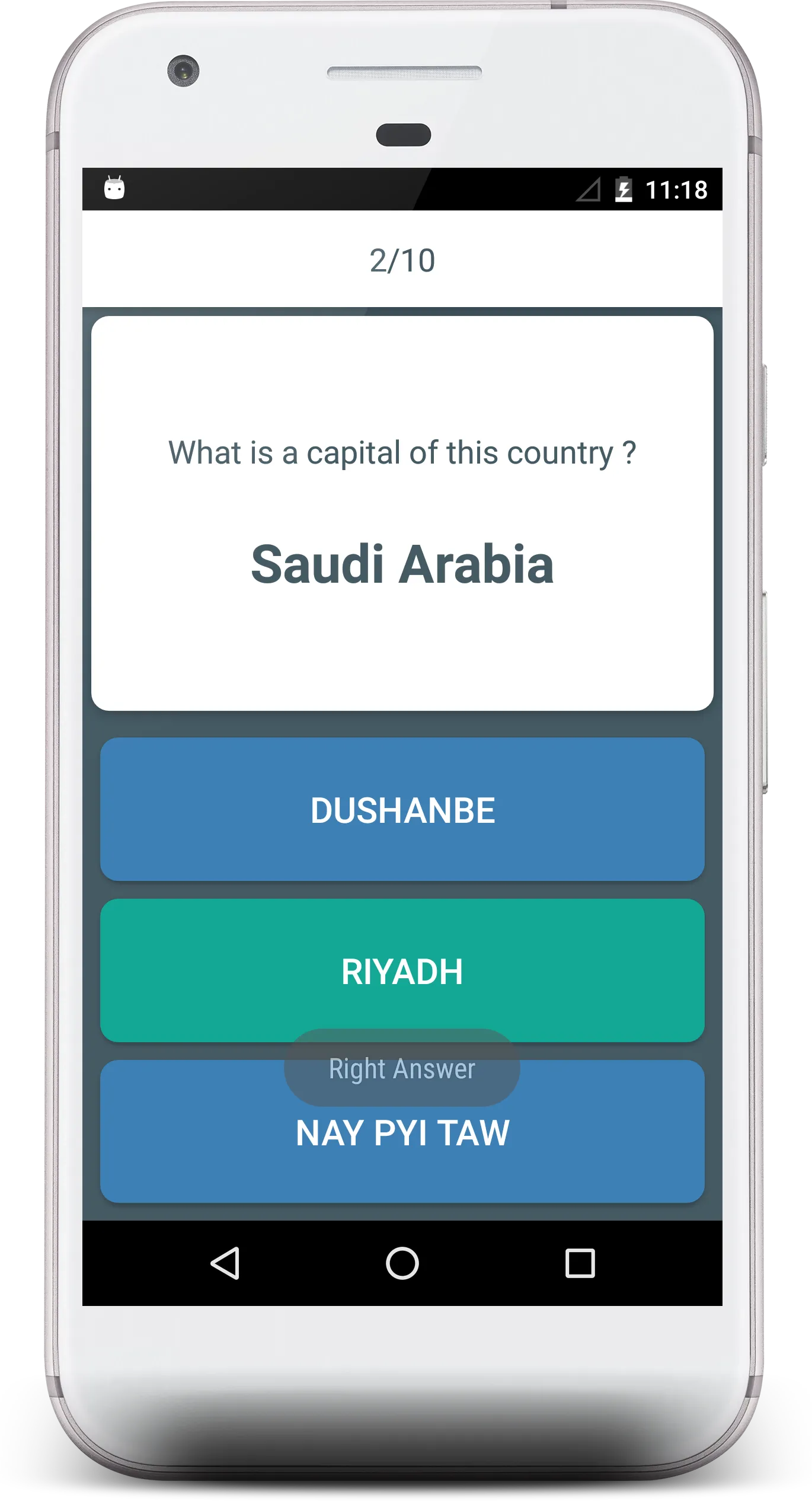 Asian Countries & Capital Quiz | Indus Appstore | Screenshot