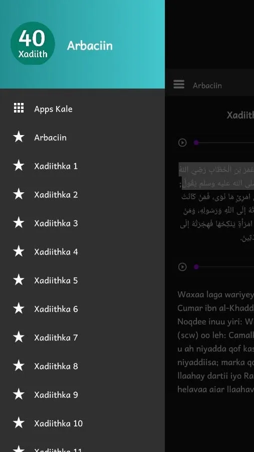 Arbaciin: 40 Xadith Somali MP3 | Indus Appstore | Screenshot