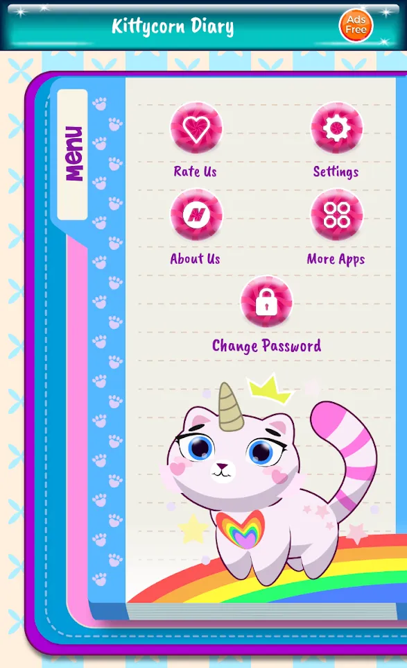 Kittycorn Diary (with password | Indus Appstore | Screenshot