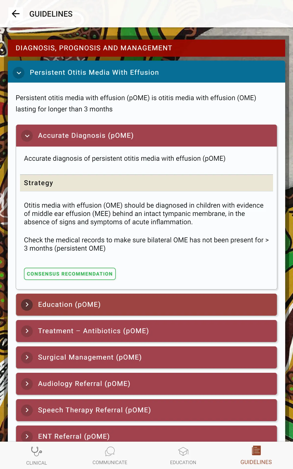 Otitis Media Guidelines | Indus Appstore | Screenshot