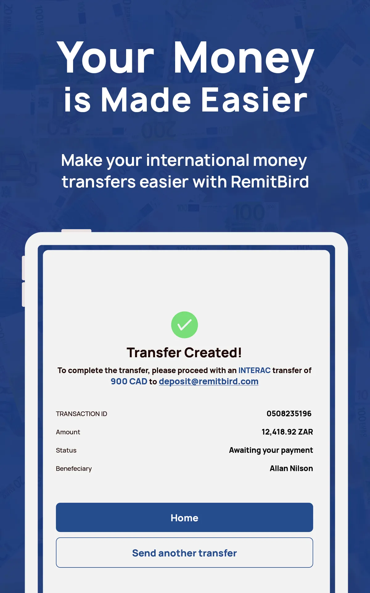 RemitBird: Money Transfer | Indus Appstore | Screenshot