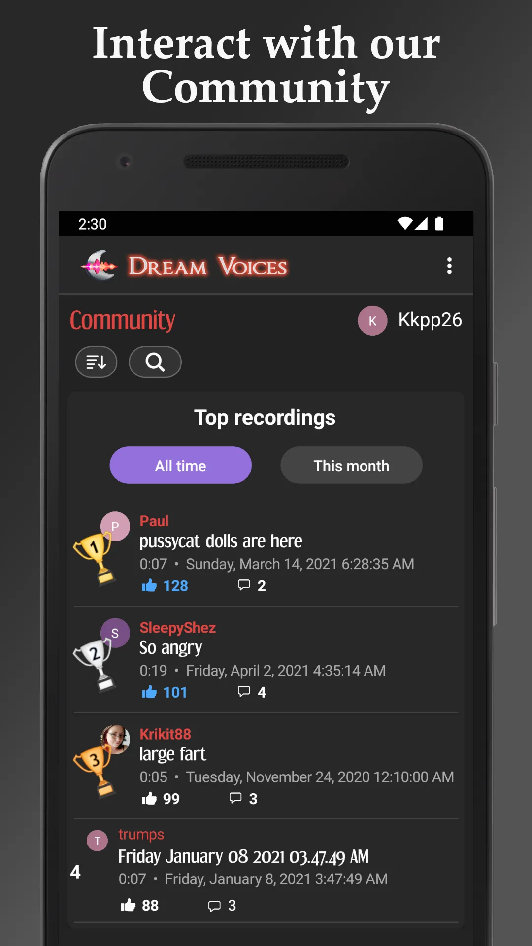 Dream Voices - Sleep Recorder | Indus Appstore | Screenshot