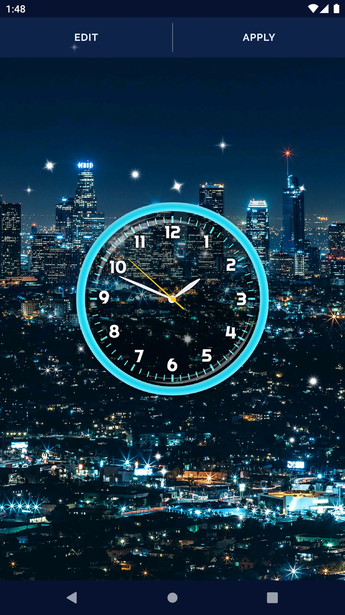 Night Sky Clock Live Wallpaper | Indus Appstore | Screenshot