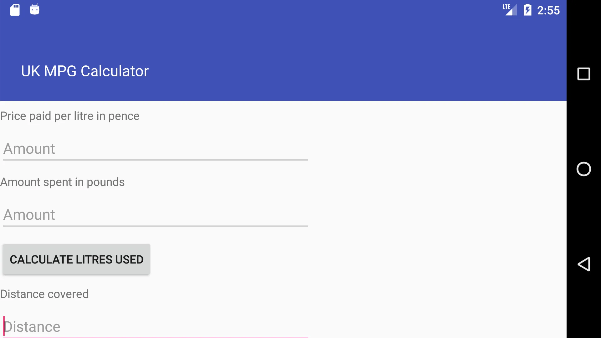 UK MPG Calculator | Indus Appstore | Screenshot