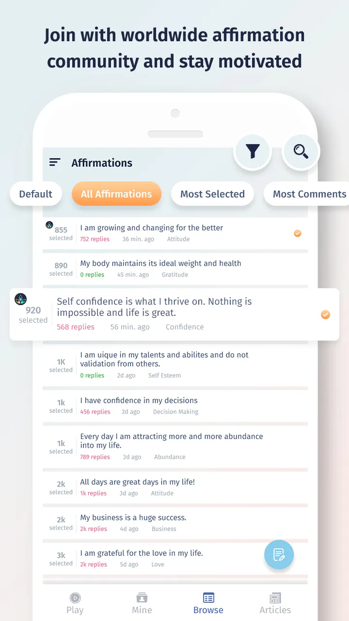 Purify: Positive Affirmations  | Indus Appstore | Screenshot