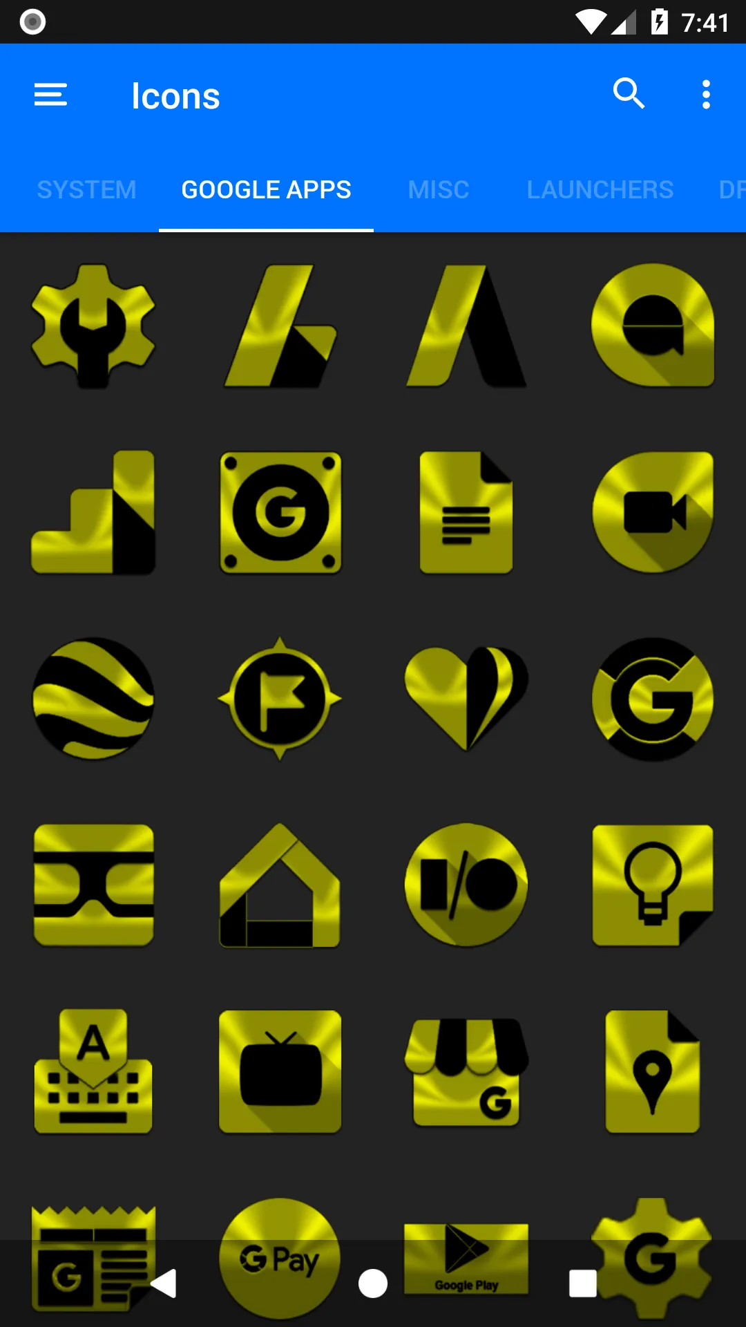 Yellow and Black Icon Pack | Indus Appstore | Screenshot