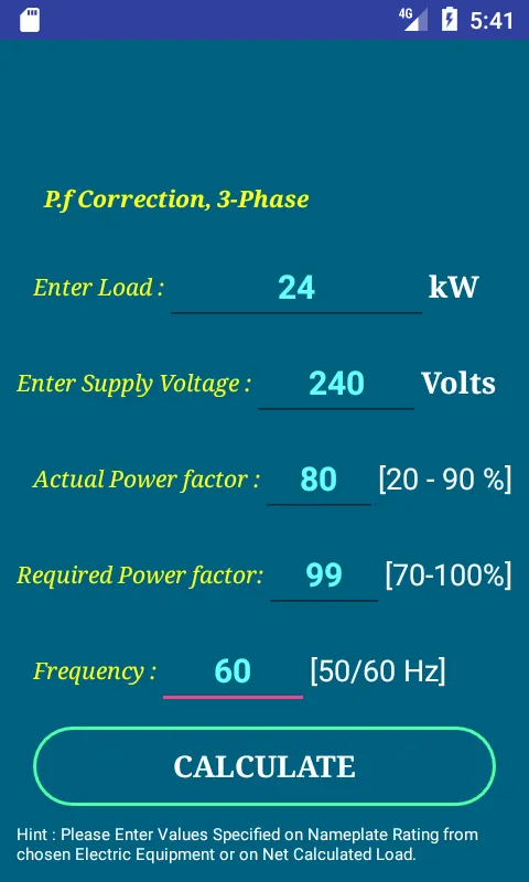 PEC Conductor Size Calculator | Indus Appstore | Screenshot