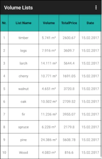 Wood Volume Calculator | Indus Appstore | Screenshot