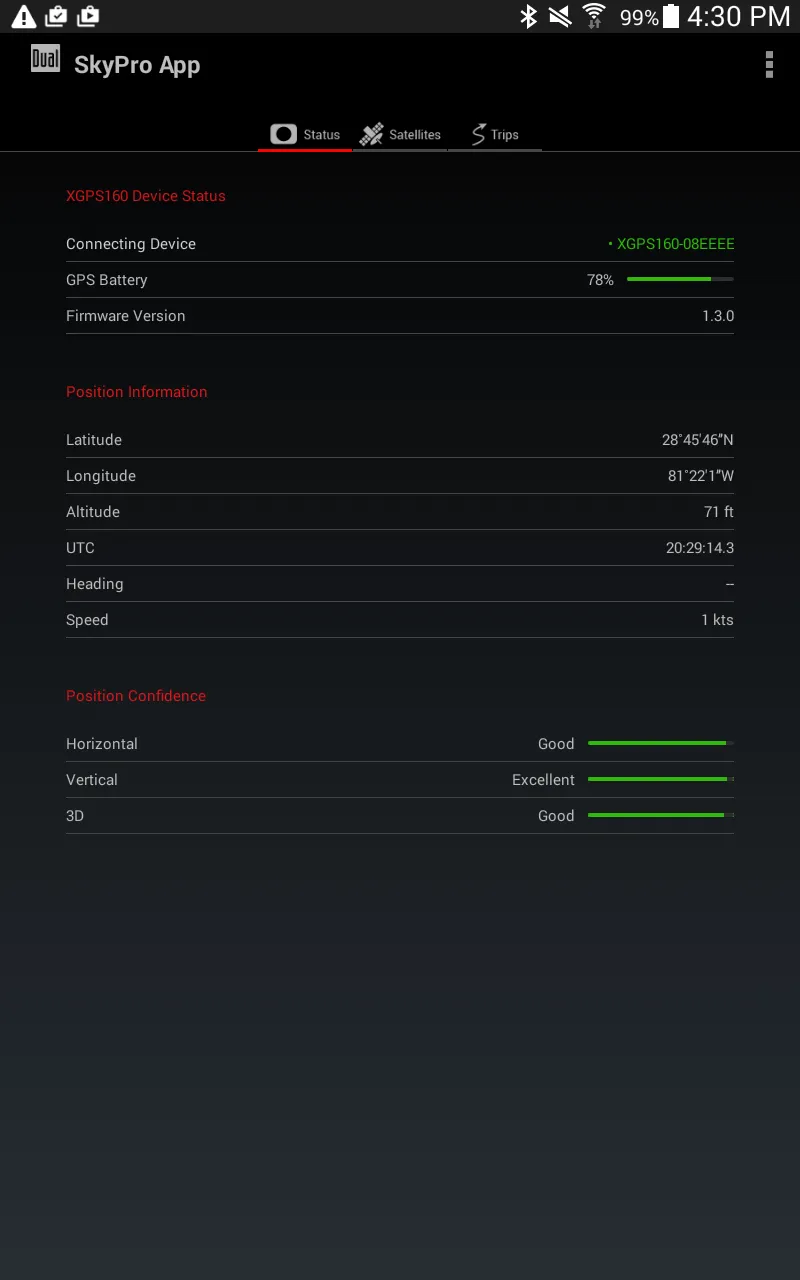 SkyPro GPS Status Tool | Indus Appstore | Screenshot