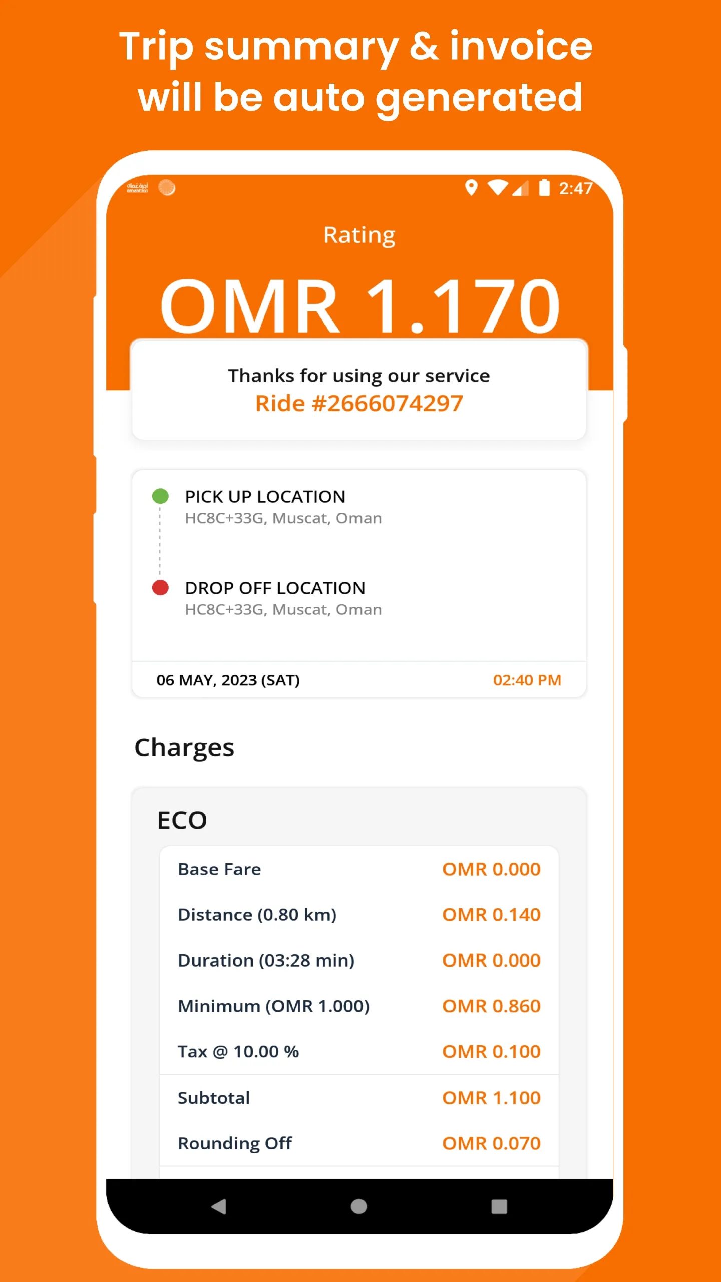 OmanTaxi | Indus Appstore | Screenshot