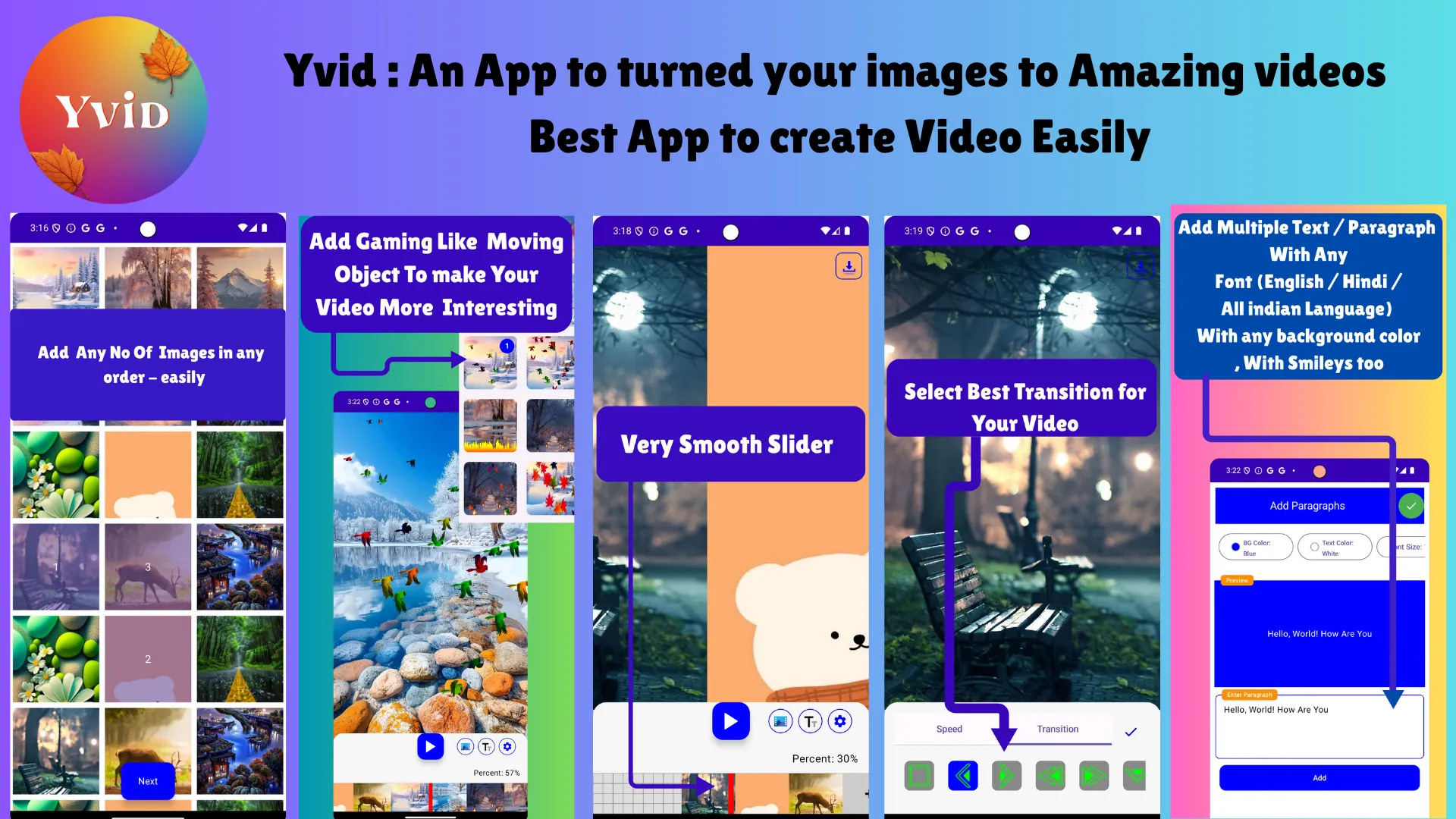 Yvid : Make video from photos | Indus Appstore | Screenshot