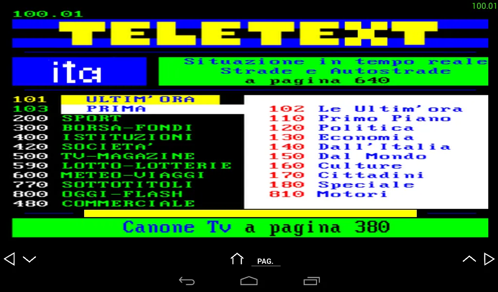 Teletext Ita | Indus Appstore | Screenshot