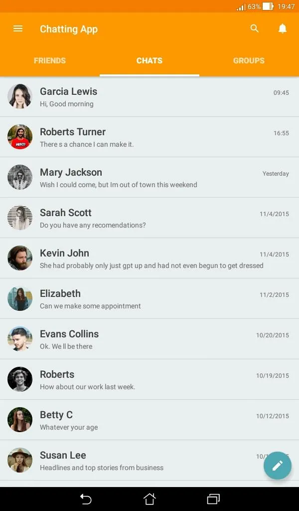 Chatting App - Material UI Tem | Indus Appstore | Screenshot