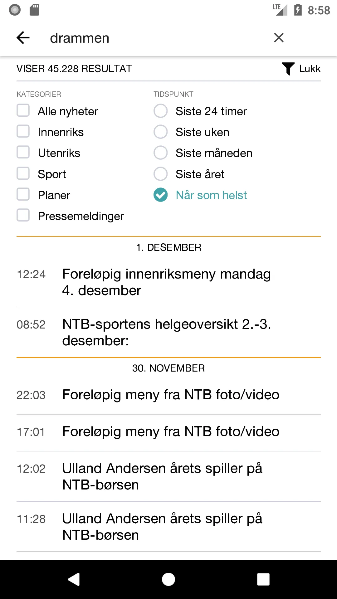 NTB Nyheter | Indus Appstore | Screenshot