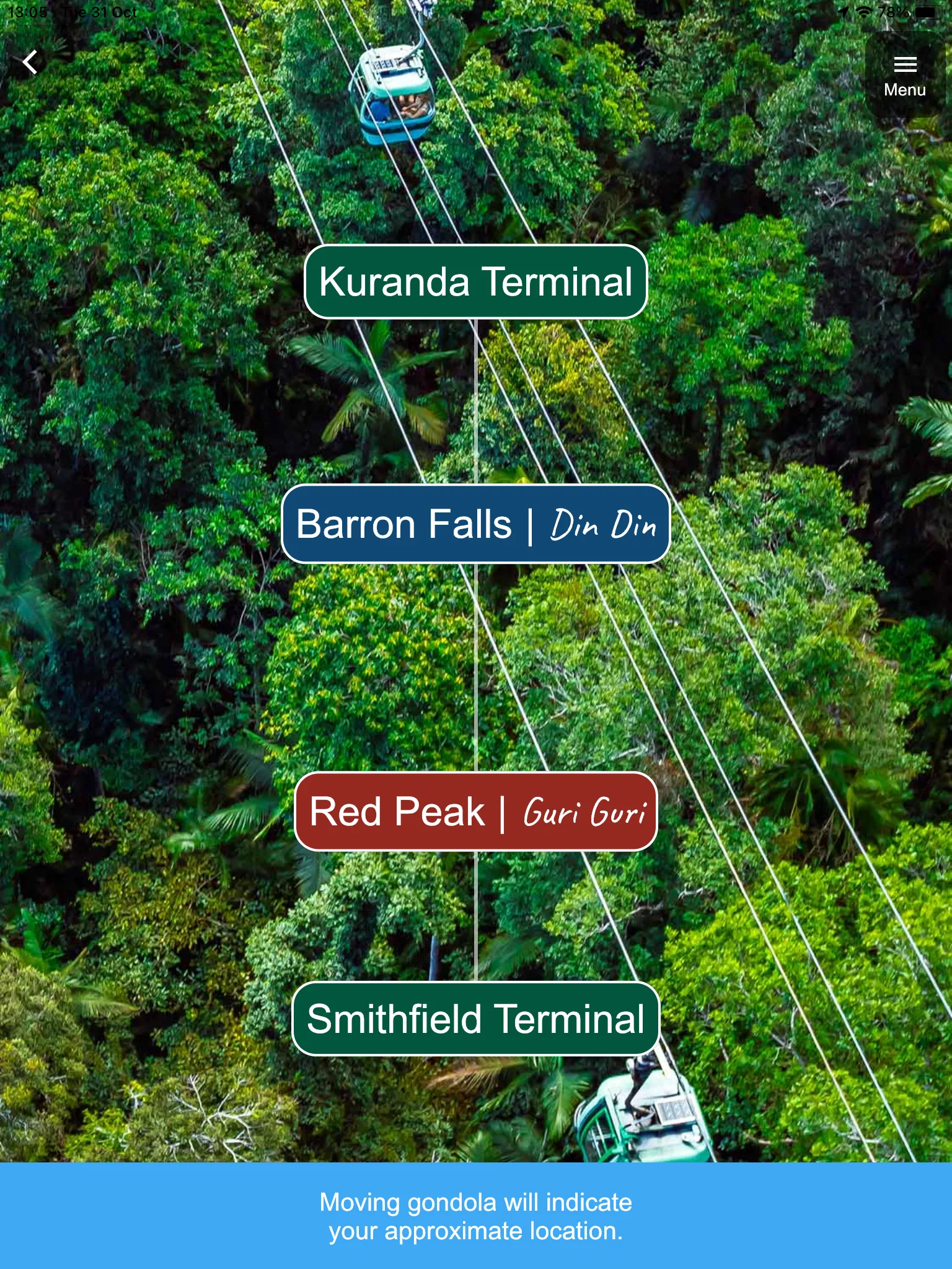 Skyrail audio interp. guide | Indus Appstore | Screenshot