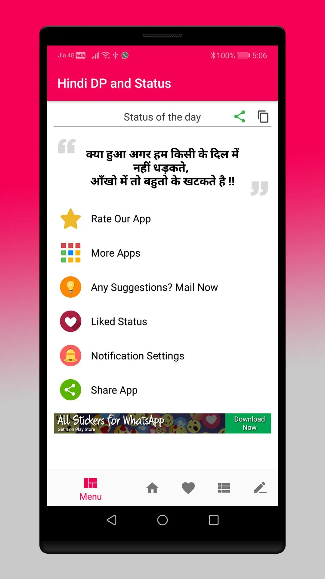 फोटो स्टेटस - DP Status Hindi | Indus Appstore | Screenshot