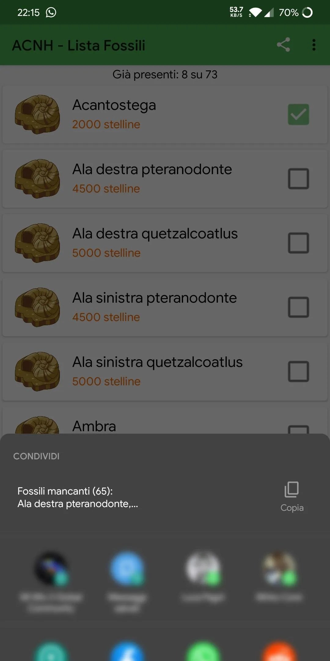 ACNH - Lista Fossili | Indus Appstore | Screenshot