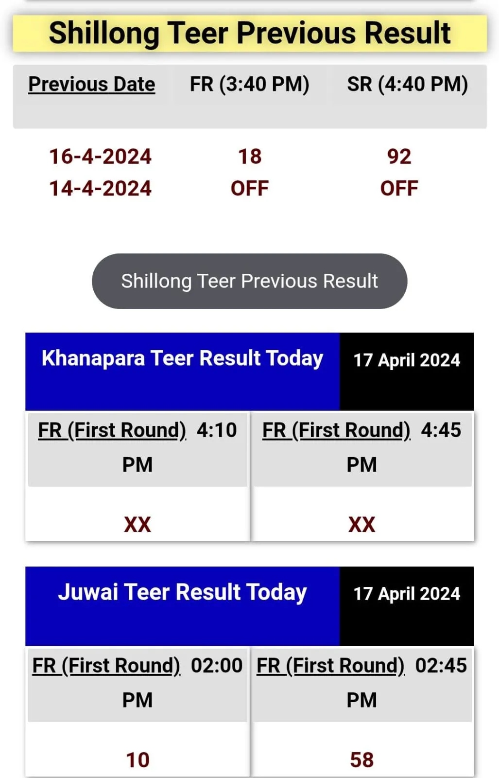 Shillong Teer Result | Indus Appstore | Screenshot