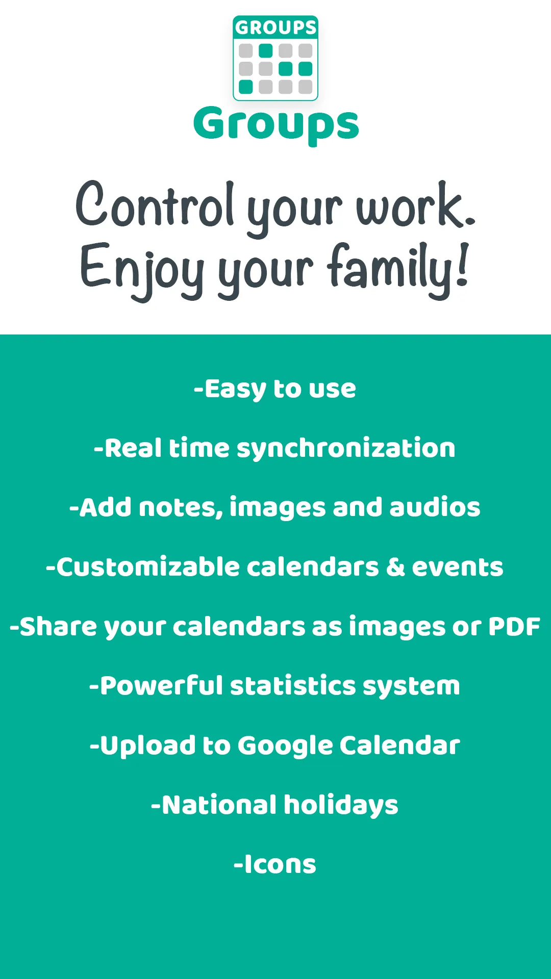 GROUPS work & family calendar | Indus Appstore | Screenshot