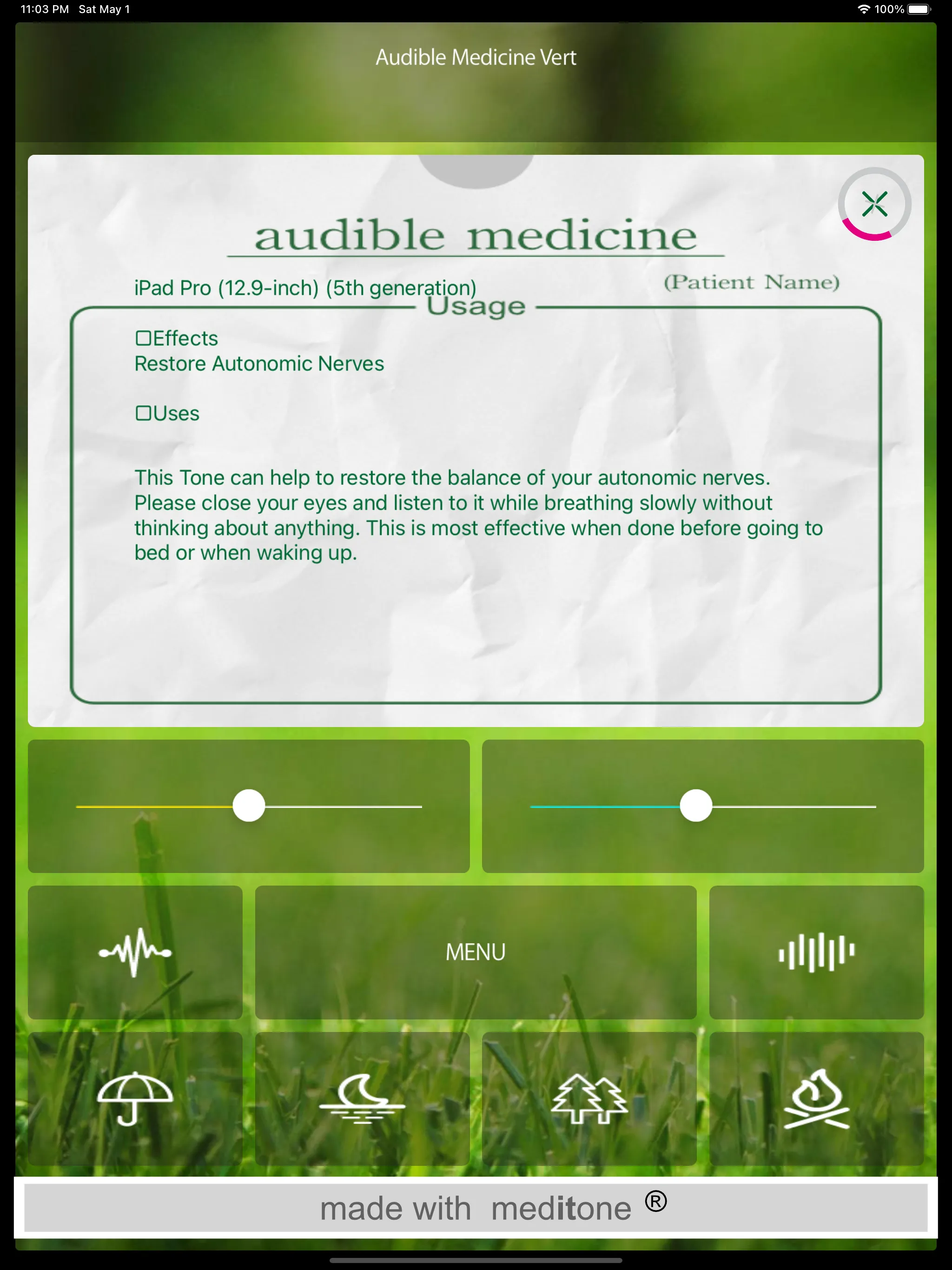 meditone® Vert | Indus Appstore | Screenshot