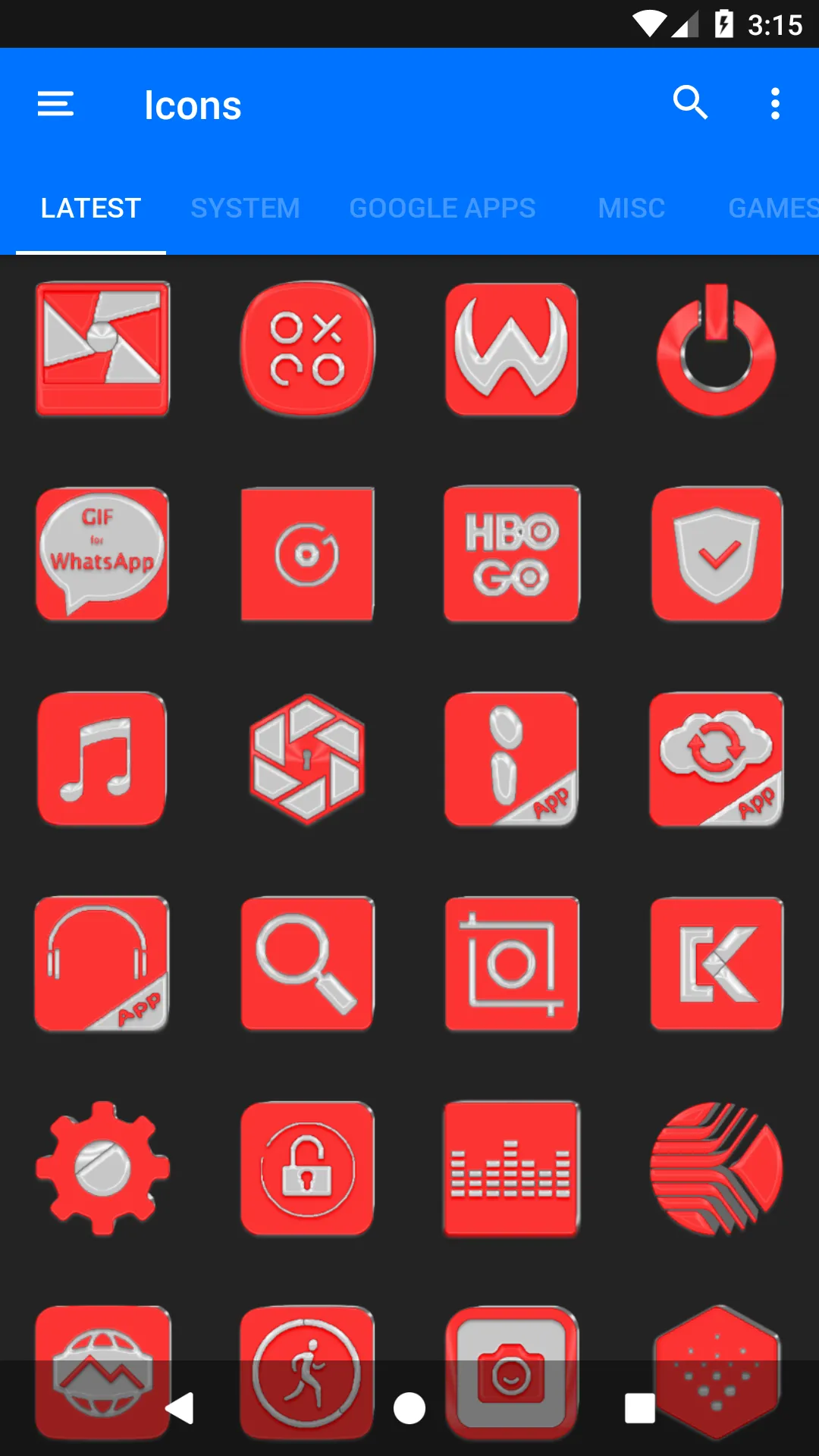 Bright Red Icon Pack | Indus Appstore | Screenshot