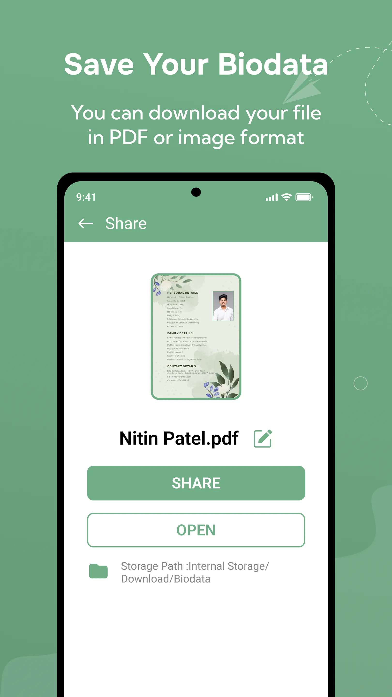 Marriage Bio Data Maker | Indus Appstore | Screenshot